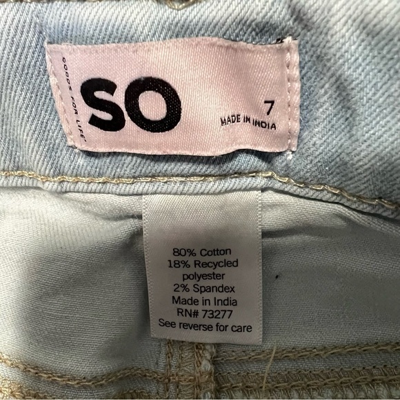 SO Children's Bottom Jean Shorts size 7 - Picture 2 of 8
